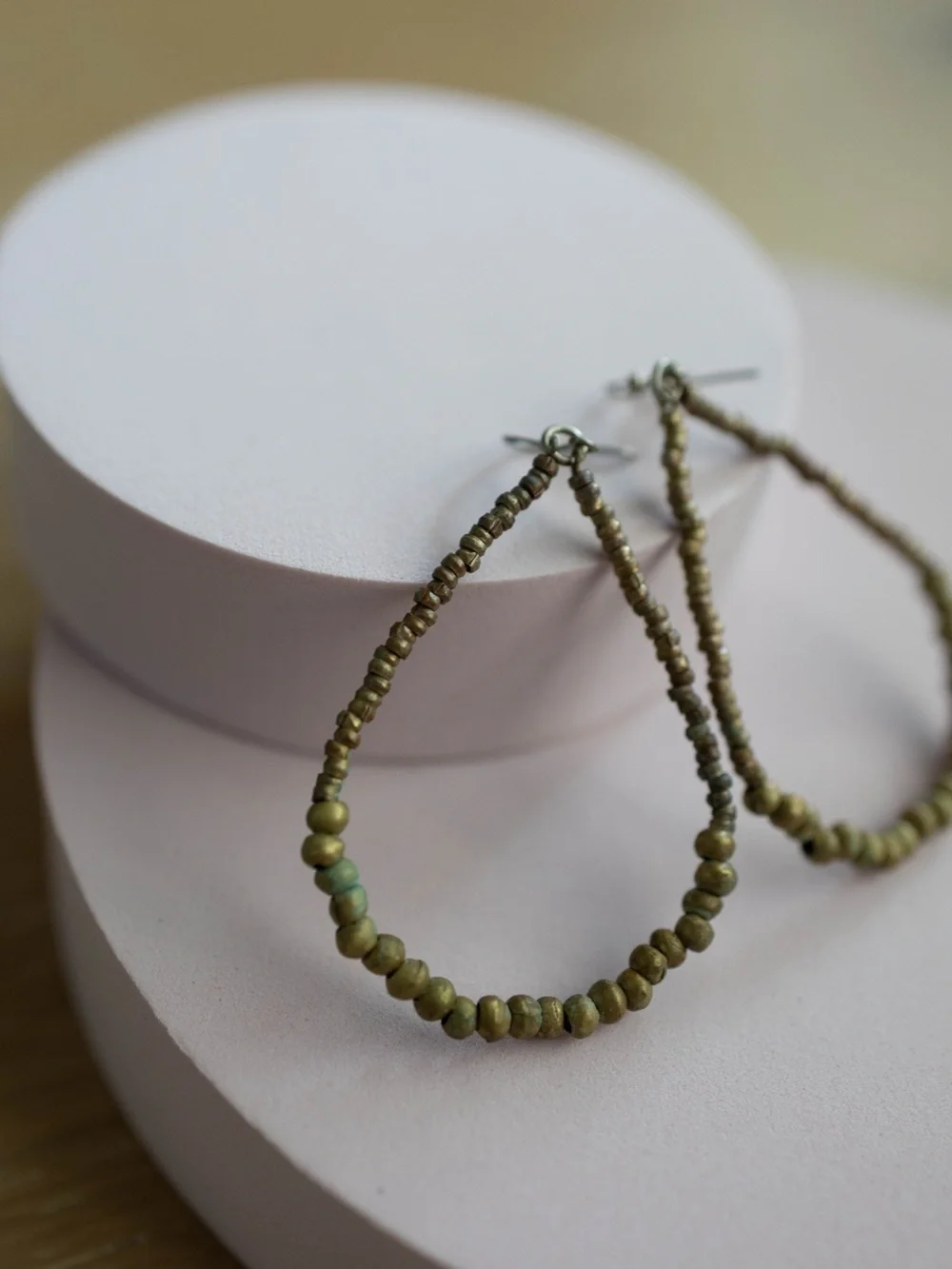 Noonday Collection Olive Beaded Teardrop‎ Earrings